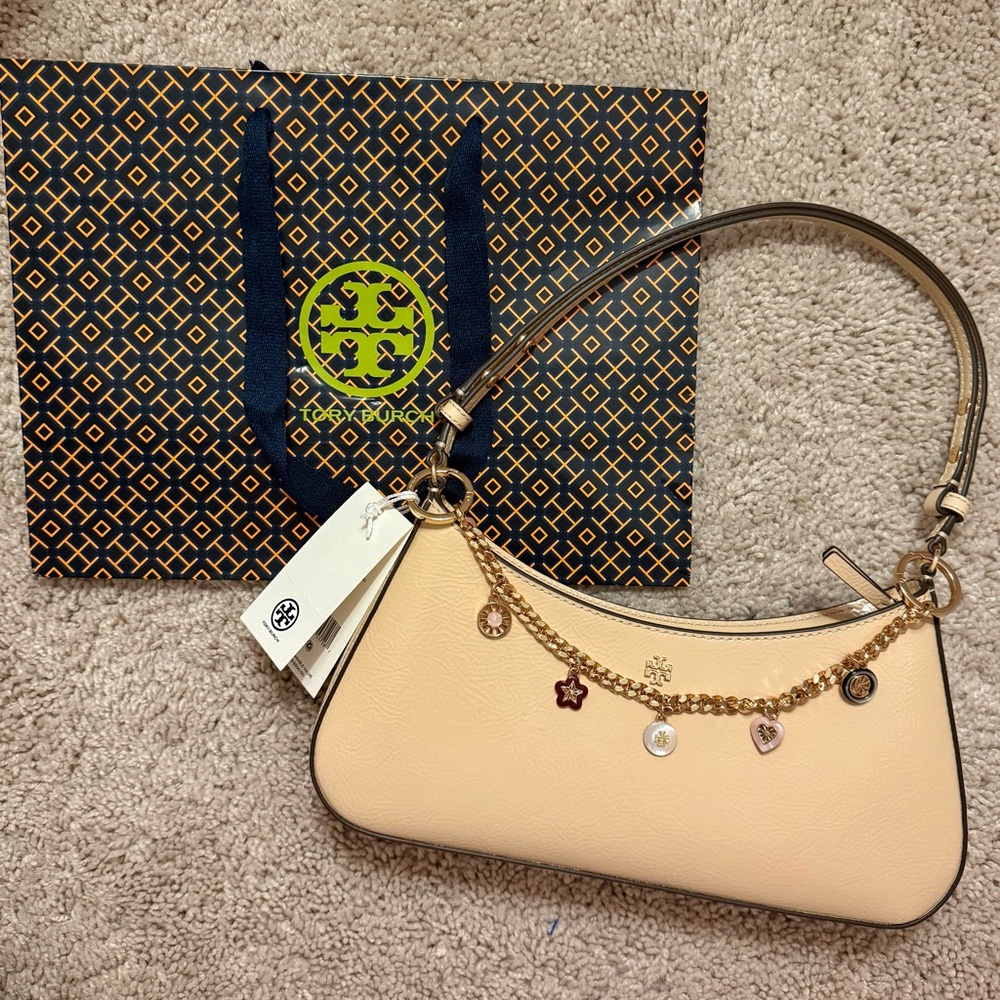 NWT Tory Burch Emerson Charms Shoulder Bag in Soft Serve